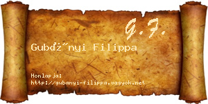 Gubányi Filippa névjegykártya